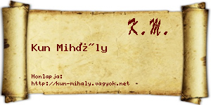 Kun Mihály névjegykártya